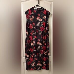 Maurices Black and Red Floral Midi Dress